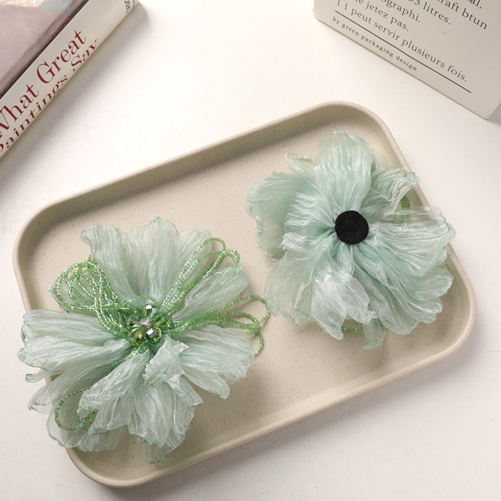Applique Patch Flower - زهرة قماشية من الأورجانزا مزينة بالكريستال