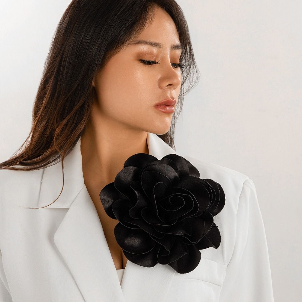 بروش زهرة قماشية كبيرة ثلاثية  - مراجعة Applique Patch Flower وسعره