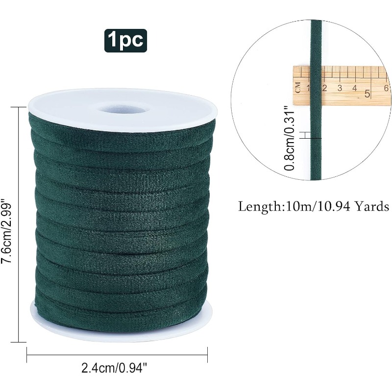 1 لفة 10 متر 8 مللي متر الأخضر - مراجعة Velvet Ribbon Roll وسعره