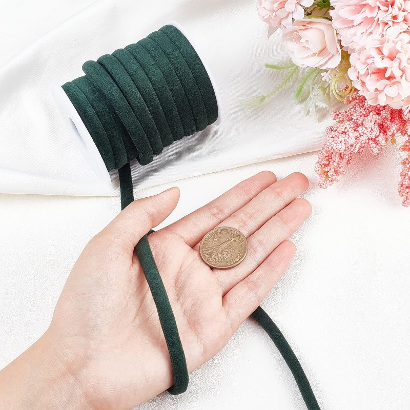 1 لفة 10 متر 8 مللي متر الأخضر - مراجعة Velvet Ribbon Roll وسعره