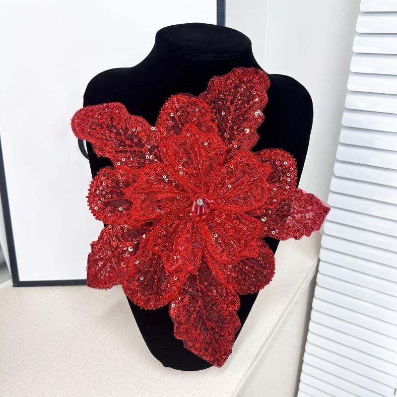 39BD زخرفة زهرة مطرزة لملابس ت - مراجعة Applique Patch Flower وسعره