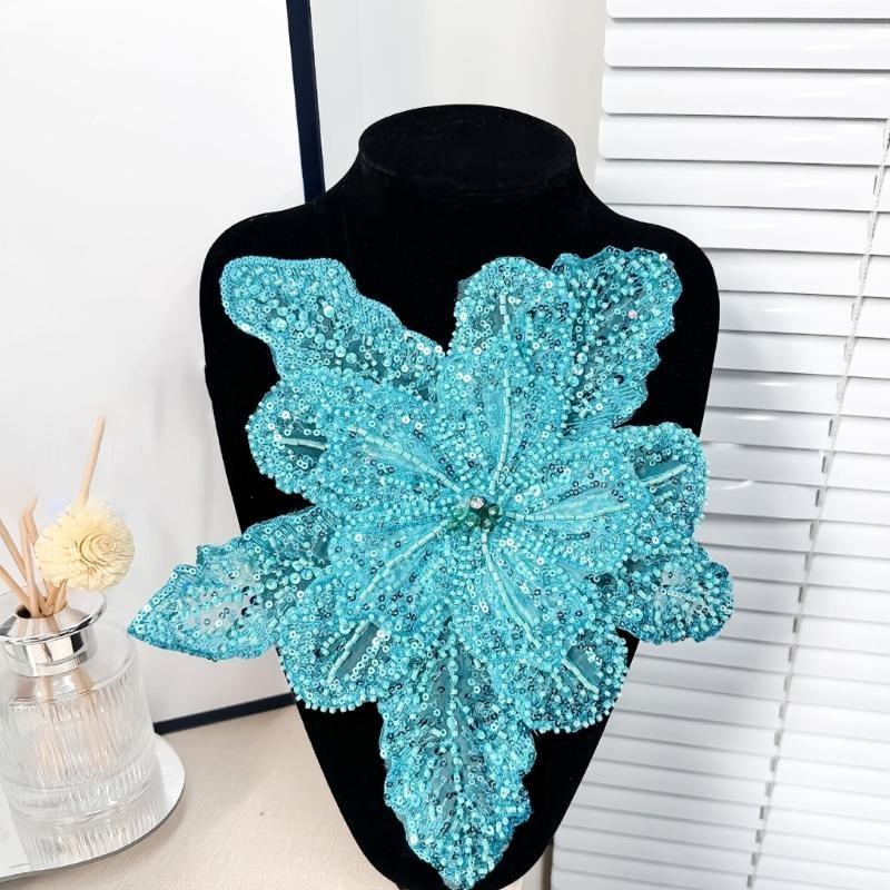 39BD زخرفة زهرة مطرزة لملابس ت - مراجعة Applique Patch Flower وسعره