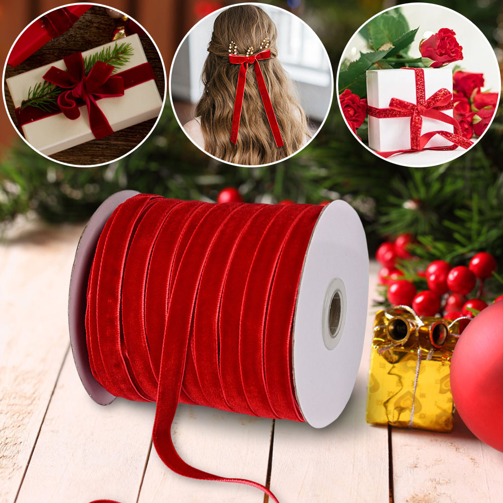 شريط مخملي شريط زخرفي مع بكرة  - مراجعة Velvet Ribbon Roll وسعره